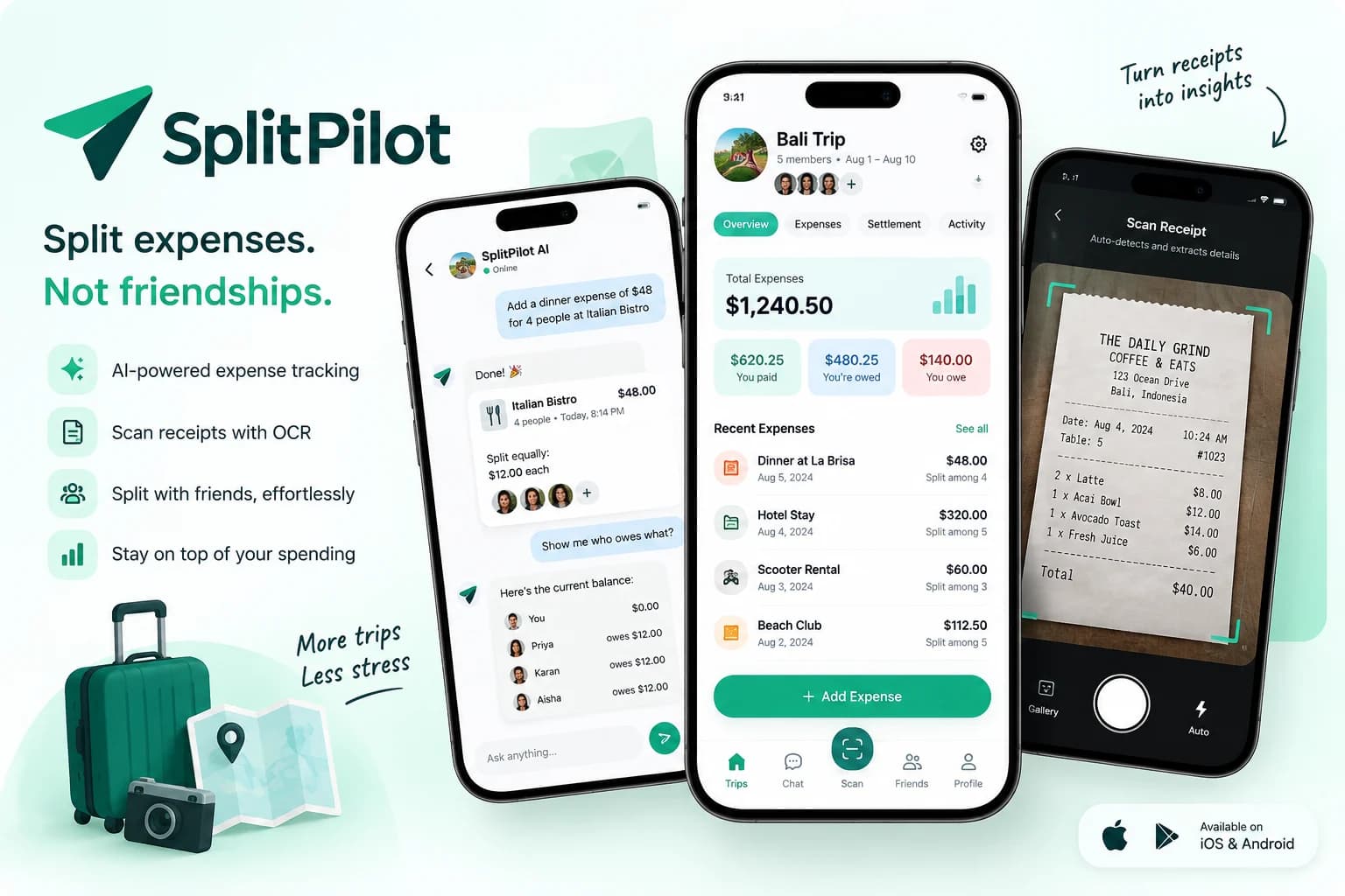 SplitPilot product interface preview